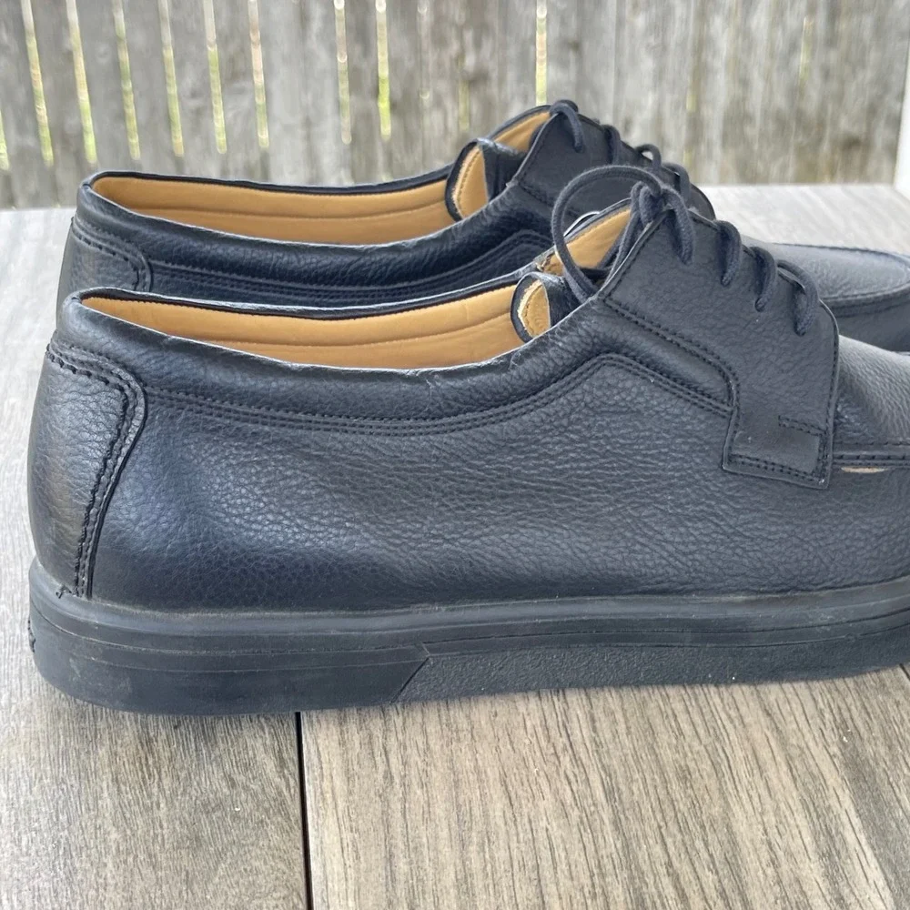Bally Saveto Mens 10.5 EEE Wide Black Pebbled Leather‎ Derby Sneakers Swiss Made